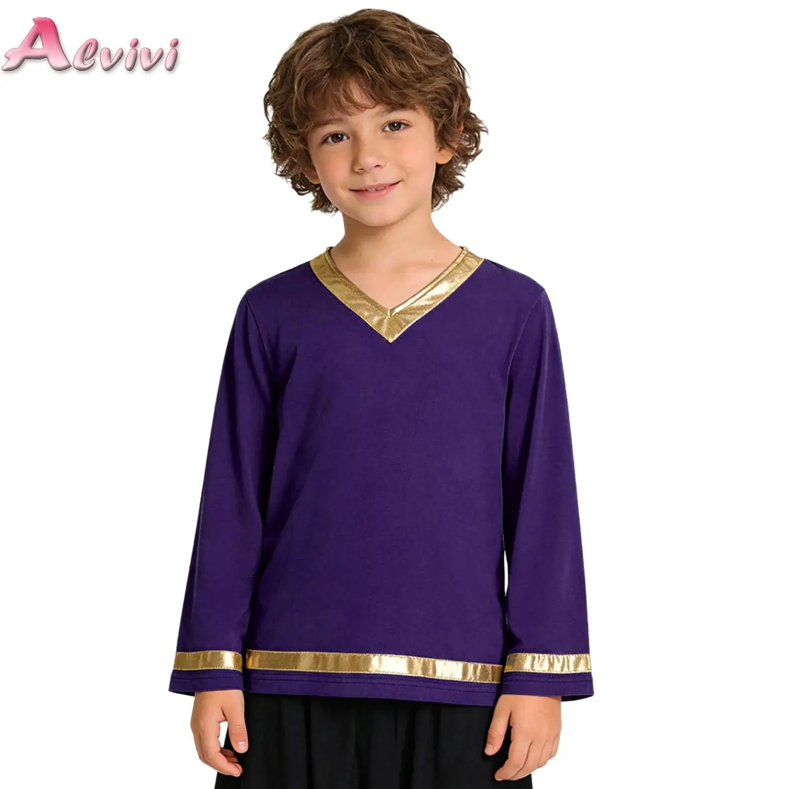 Kids Boys Liturgical Praise Dance Pullover Tops Metallic Shiny Long Sleeve Church Worship Choir Dance Top Shirts Stage Dancewear
Kids Boys Liturgical Praise Dance Pullover Tops Metallic Shiny Long Sleeve Church Worship Choir Dance Top Shirts Stage Dancewear