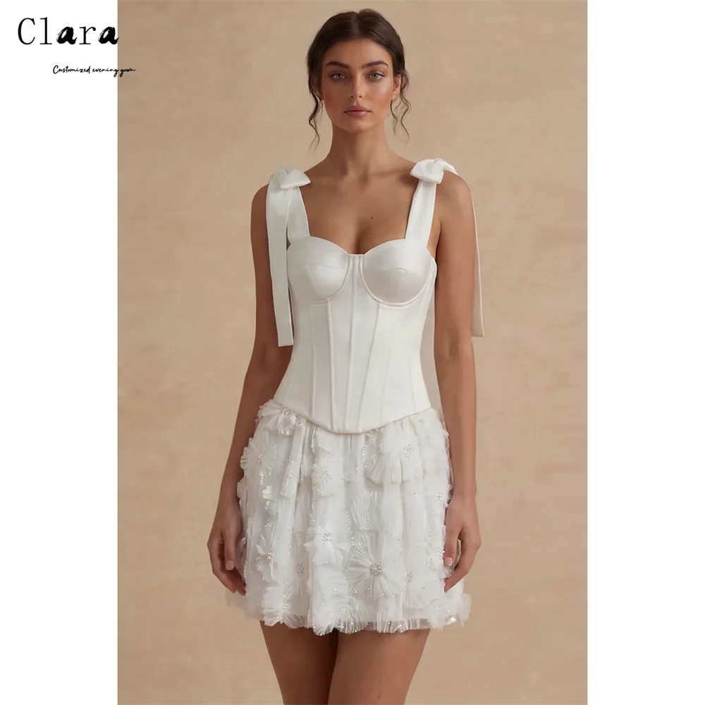Clara Custom White Floral Short Skirt Sleeveless Elegant Dresses Woman for Evening Party Dresses Luxury 2026 Women's Prom Dress
Clara Custom White Floral Short Skirt Sleeveless Elegant Dresses Woman for Evening Party Dresses Luxury 2026 Women's Prom Dress