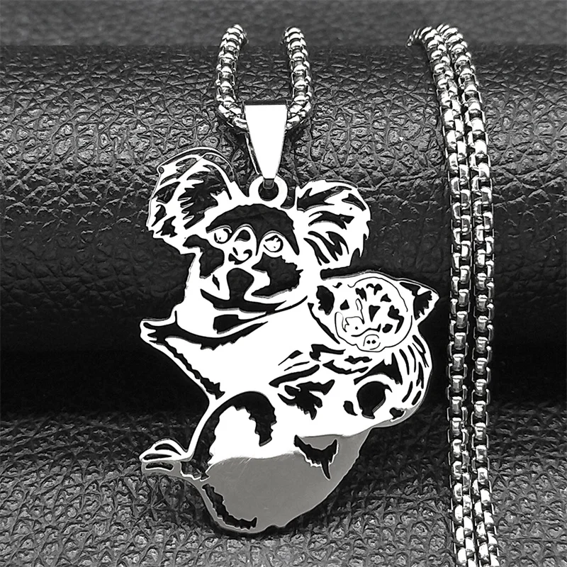 Cute Koala Animal Pendant Necklace For Women Men Stainless Steel Gold Silver Color Lovely Party Chain Gift Jewelry Accessories
Cute Koala Animal Pendant Necklace For Women Men Stainless Steel Gold Silver Color Lovely Party Chain Gift Jewelry Accessories