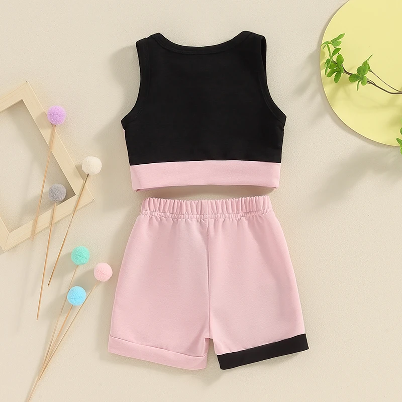 Honganda Fashion Toddler Baby Girl Summer 2 Piece Outfit Set Sleeveless Contrast Color Tank Tops with Matching Shorts Clothes
Honganda Fashion Toddler Baby Girl Summer 2 Piece Outfit Set Sleeveless Contrast Color Tank Tops with Matching Shorts Clothes