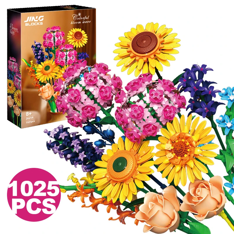 1025PCS Sunflower Bouquet Building Blocks Hydrangea Hyacinth Immortal Flower Home Desk Plant Decoration Assemble Bricks Toy Gift
1025PCS Sunflower Bouquet Building Blocks Hydrangea Hyacinth Immortal Flower Home Desk Plant Decoration Assemble Bricks Toy Gift