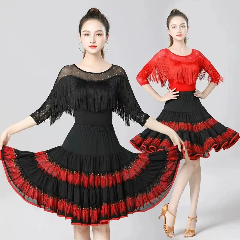 Elegant Mid-Long Latin Dance Skirt For Women New Style Comfory Soft Ballroom Dance Costume Waltz Dance wear Modern Dance Skirt
Elegant Mid-Long Latin Dance Skirt For Women New Style Comfory Soft Ballroom Dance Costume Waltz Dance wear Modern Dance Skirt