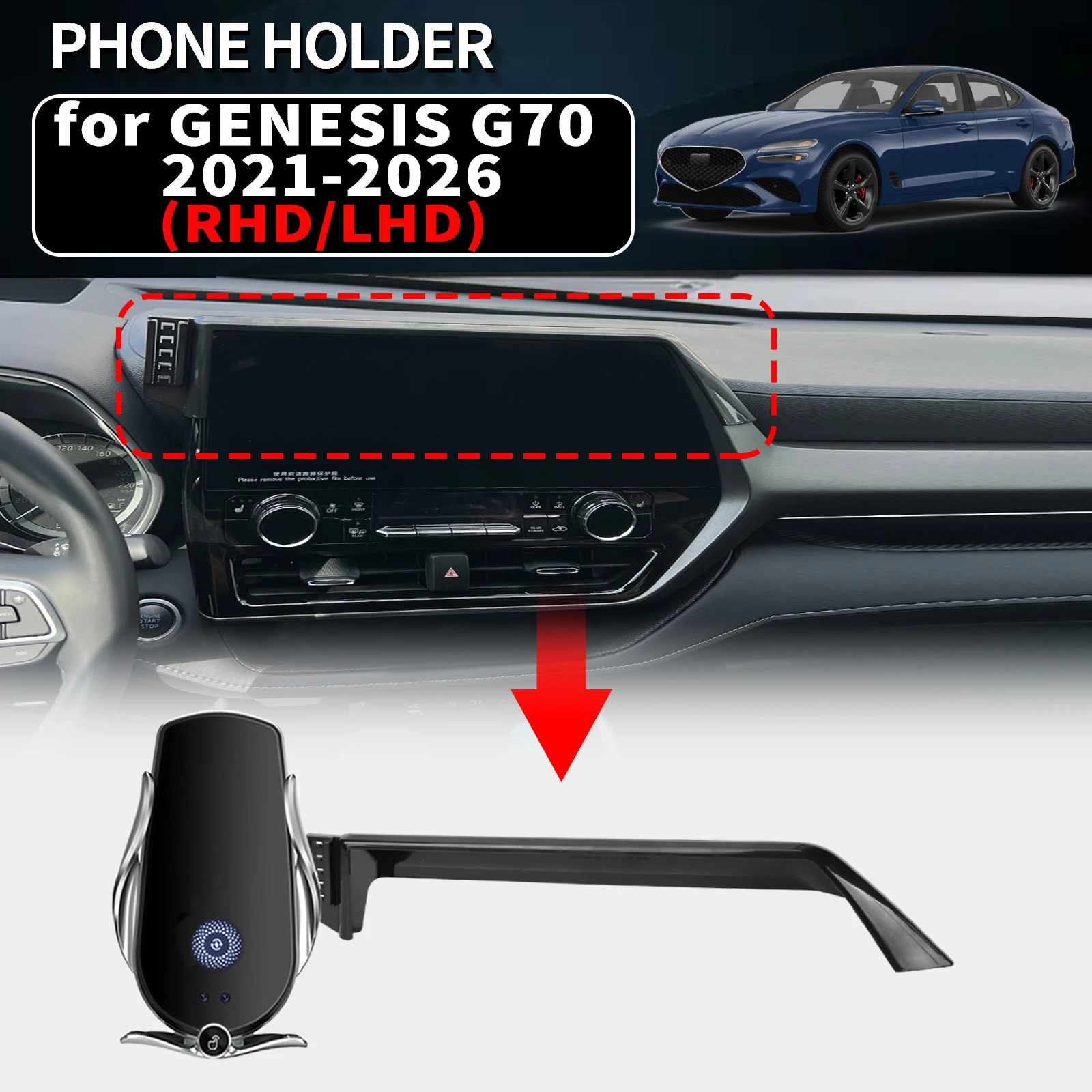 for GENESIS G70 2021 2022 2023 - 2026 RHD LHD Vehicle-Specific Phone Holder Mount Car GPS Stand Easy Fix Auto Accessories
for GENESIS G70 2021 2022 2023 - 2026 RHD LHD Vehicle-Specific Phone Holder Mount Car GPS Stand Easy Fix Auto Accessories