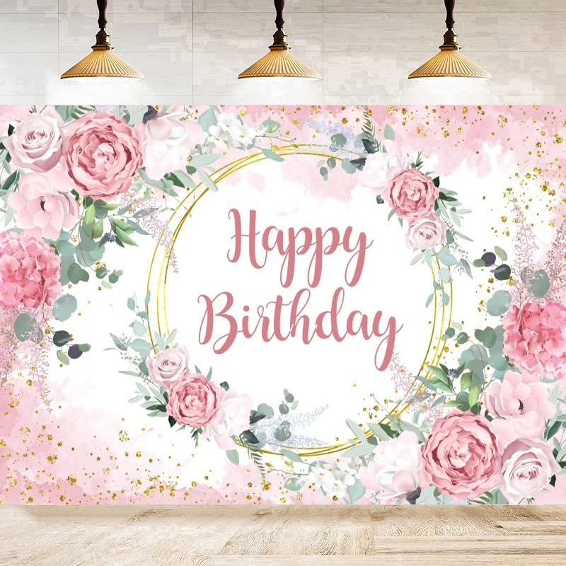 Photography Backdrop Pink Gold Flower Poster Banner Sweet Baby Shower Girl Woman Happy Birthday Party Supplies Background
Photography Backdrop Pink Gold Flower Poster Banner Sweet Baby Shower Girl Woman Happy Birthday Party Supplies Background
