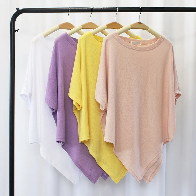 Loose Fit Pure Cotton Short Sleeve T-Shirt Women Summer Korean Style Casual Top Asymmetrical Hem Batwing Sleeve Basic Color
Loose Fit Pure Cotton Short Sleeve T-Shirt Women Summer Korean Style Casual Top Asymmetrical Hem Batwing Sleeve Basic Color