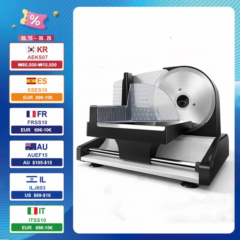220V Electric Food Slicer Meat Food Household Desktop Meat Slicer Lamb and Beef Slicers 0-22mm Bread Ham Meat Cutting Machine
220V Electric Food Slicer Meat Food Household Desktop Meat Slicer Lamb and Beef Slicers 0-22mm Bread Ham Meat Cutting Machine