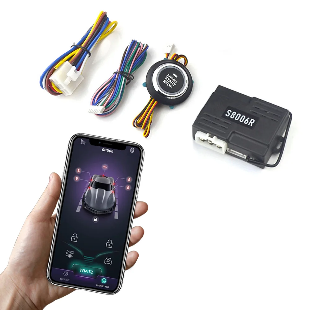 Universal Car Start StopSystem Keyless Entry Bluetooth APP Control Anti Theft ImmobilizerWork with OEM Remote Fit 12V Gas