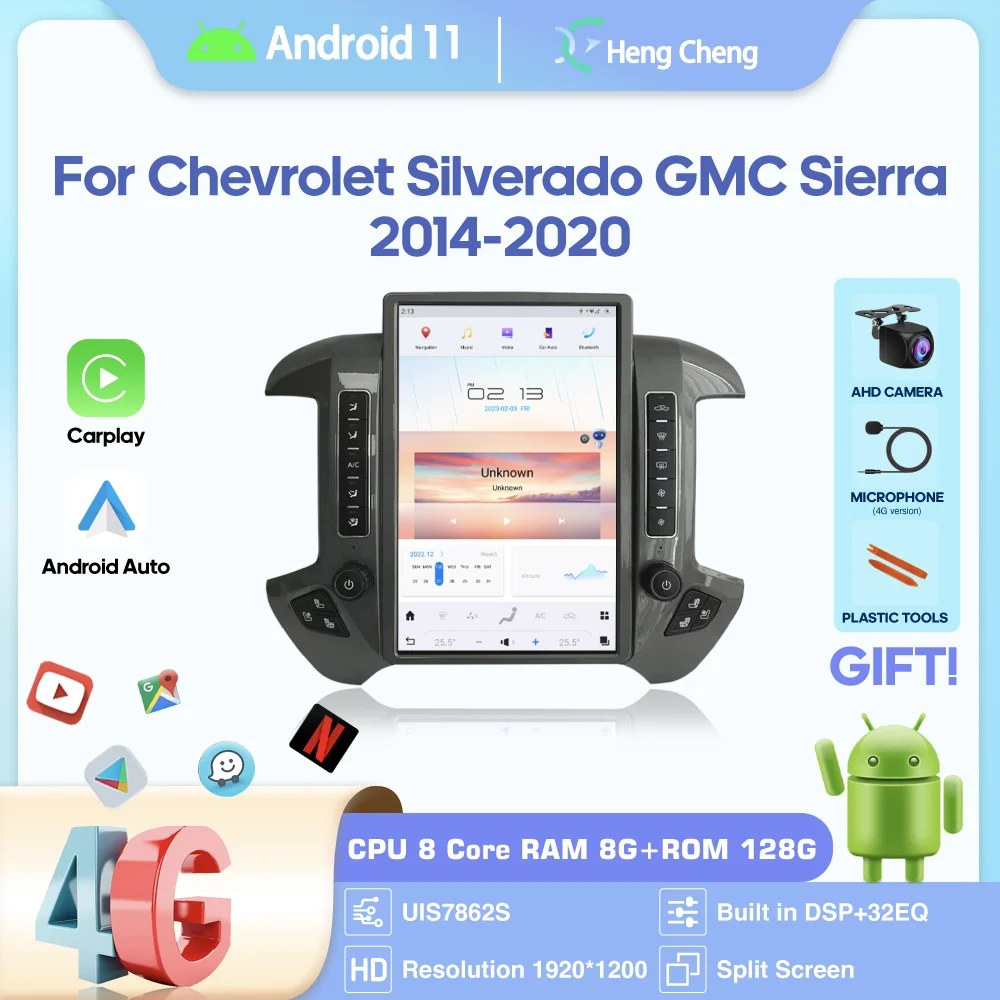 For Chevrolet Silverado GMC Sierra 2014-2020 Smart Multimedia Video Player GPS Radio CarPlay 5G Android11 Navigation 14.5“
For Chevrolet Silverado GMC Sierra 2014-2020 Smart Multimedia Video Player GPS Radio CarPlay 5G Android11 Navigation 14.5“
