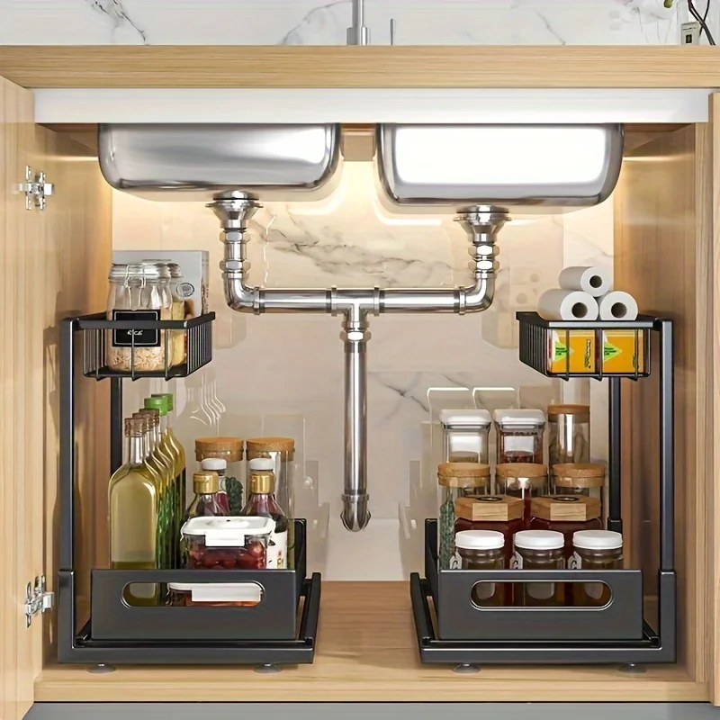 1PCS Carbon Steel Pull-Out Under Sink Organizer | Detachable Corner Storage Rack for Kitchen Countertop Spices Utensils
1PCS Carbon Steel Pull-Out Under Sink Organizer | Detachable Corner Storage Rack for Kitchen Countertop Spices Utensils