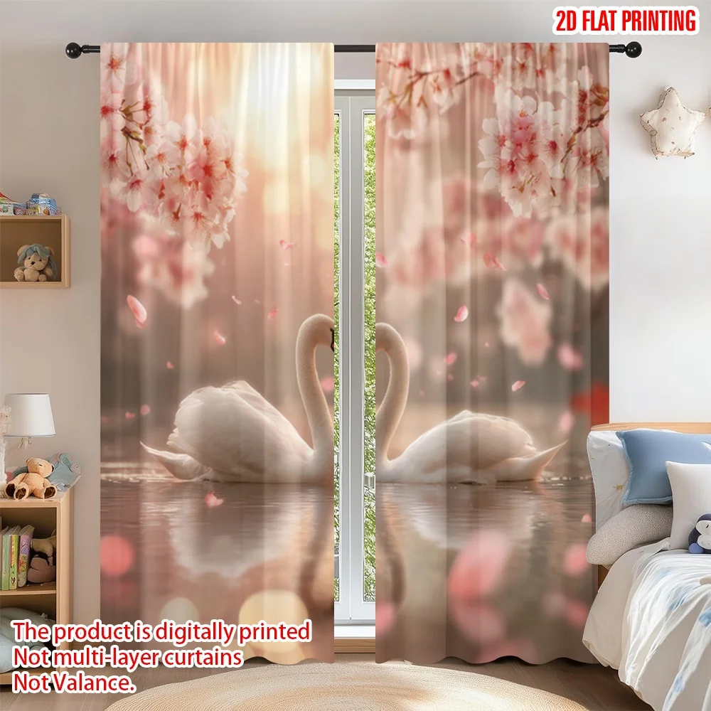 2D flat printing 2pcs Curtain Window Curtains Valentine Swan Romance Digital Printed Polyester Drapes Festive Holiday Perfect
2D flat printing 2pcs Curtain Window Curtains Valentine Swan Romance Digital Printed Polyester Drapes Festive Holiday Perfect