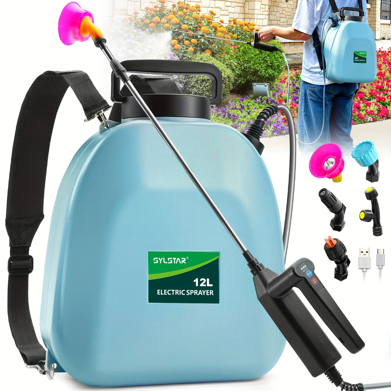 3.17gal Electric Pressure Sprayer with 3 Spray Settings, Featuring 5 Mist Nozzles And a 7.4V Motor for Enhanced Performance, Ideal for Gardening, Weed Control, And Watering
3.17gal Electric Pressure Sprayer with 3 Spray Settings, Featuring 5 Mist Nozzles And a 7.4V Motor for Enhanced Performance, Ideal for Gardening, Weed Control, And Watering