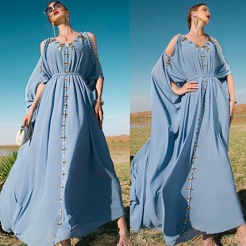 Ramadan Abaya Kaftan Arab Dubai Muslim Long Dress Turkey Islamic Pakistani Women Robe Rhinestone Party Holiday Vestido Moroccan
Ramadan Abaya Kaftan Arab Dubai Muslim Long Dress Turkey Islamic Pakistani Women Robe Rhinestone Party Holiday Vestido Moroccan