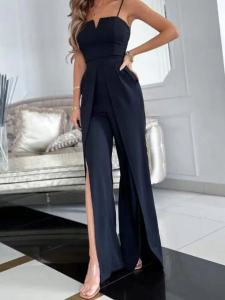 Женский элегантный комбинезон без рукавов в интеллектуальном стиле, весна-лето, сексуальный тонкий комбинезон с разрезом на груди и подтяжками, брюки
Женский элегантный комбинезон без рукавов в интеллектуальном стиле, весна-лето, сексуальный тонкий комбинезон с разрезом на груди и подтяжками, брюки