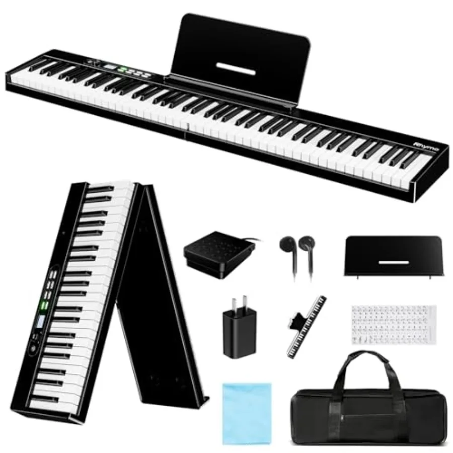 Portable piano keyboard for home practice, imitation wood texture, black, semi-weighted 88-key folding design with MIDI Bluetoo
Portable piano keyboard for home practice, imitation wood texture, black, semi-weighted 88-key folding design with MIDI Bluetoo