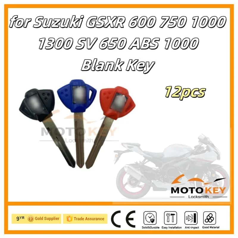 12pcs Motorcycle Blank Replace Uncut Keys For Suzuki GSX GSXR600 GSXR750 GSXR1000 GSX1300R SV650 Hayabusa Bandit Detachable chip
12pcs Motorcycle Blank Replace Uncut Keys For Suzuki GSX GSXR600 GSXR750 GSXR1000 GSX1300R SV650 Hayabusa Bandit Detachable chip
