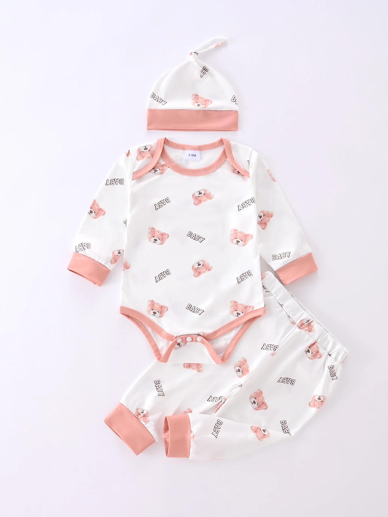 Unisex Newborn Baby Bodysuit + Hat + Pants 3 Piece Suit Boys Girls Baby Cute Printed Round Neck One-Piece Romper for All Season
Unisex Newborn Baby Bodysuit + Hat + Pants 3 Piece Suit Boys Girls Baby Cute Printed Round Neck One-Piece Romper for All Season