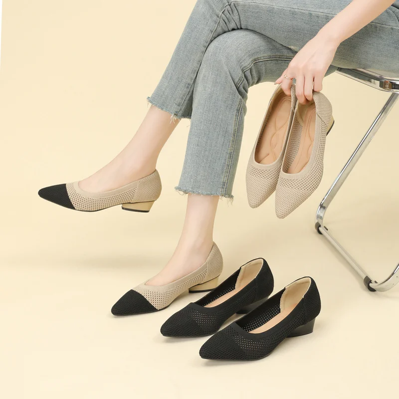 Spring and summer new style British pointed-toe chunky low-heel soft-soled casual breathable women's shoes
Spring and summer new style British pointed-toe chunky low-heel soft-soled casual breathable women's shoes