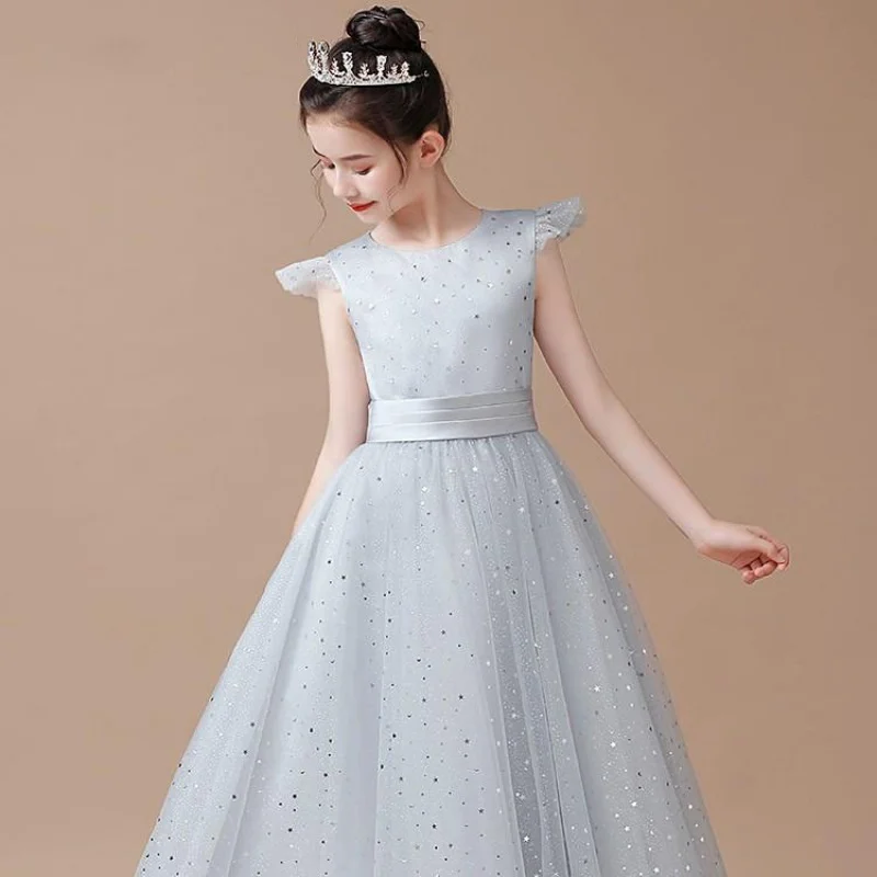 Children's Dress Silver Gray Princess Dress Girl's Orchestra Solo Conductor Uniform High-End Costume for Piano Performance Flowe
Children's Dress Silver Gray Princess Dress Girl's Orchestra Solo Conductor Uniform High-End Costume for Piano Performance Flowe