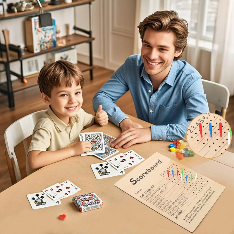 ABBN-Phase 10 Score Board, 2023 Новое деревянное табло Phase 10 и круглый трекер с 8 цветными колышками, фазовые 10 таблоков
ABBN-Phase 10 Score Board, 2023 Новое деревянное табло Phase 10 и круглый трекер с 8 цветными колышками, фазовые 10 таблоков