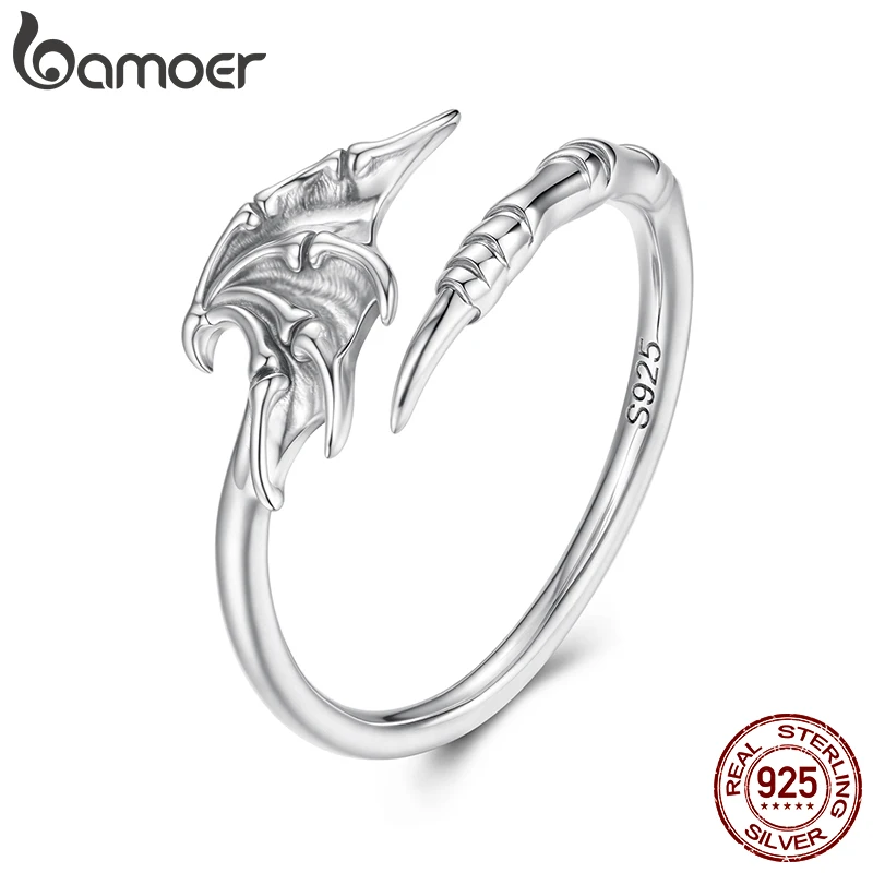 BAMOER 925 Sterling Silver Devil Wings Open Ring Vintage Style Adjustable Finger Ring Original for Women Punk Jewelry Gift
BAMOER 925 Sterling Silver Devil Wings Open Ring Vintage Style Adjustable Finger Ring Original for Women Punk Jewelry Gift