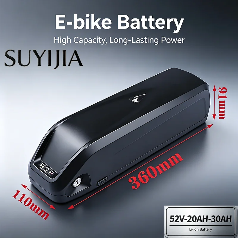 SUYIJIA 52V 20AH-30AH Li-ion Electric Bike Battery, Waterproof Replacement Lithium Pack with LED Power Indicator & Safety Lock
SUYIJIA 52V 20AH-30AH Li-ion Electric Bike Battery, Waterproof Replacement Lithium Pack with LED Power Indicator & Safety Lock