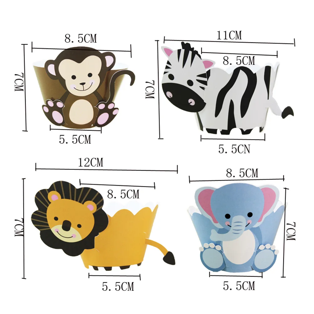 12 Sets Cartoon Animals Patterns Cupcake Wrappers 3D Paper Baking Cake Decoration Wraps for Baby Shower Birthday Party (4 Patter
12 Sets Cartoon Animals Patterns Cupcake Wrappers 3D Paper Baking Cake Decoration Wraps for Baby Shower Birthday Party (4 Patter