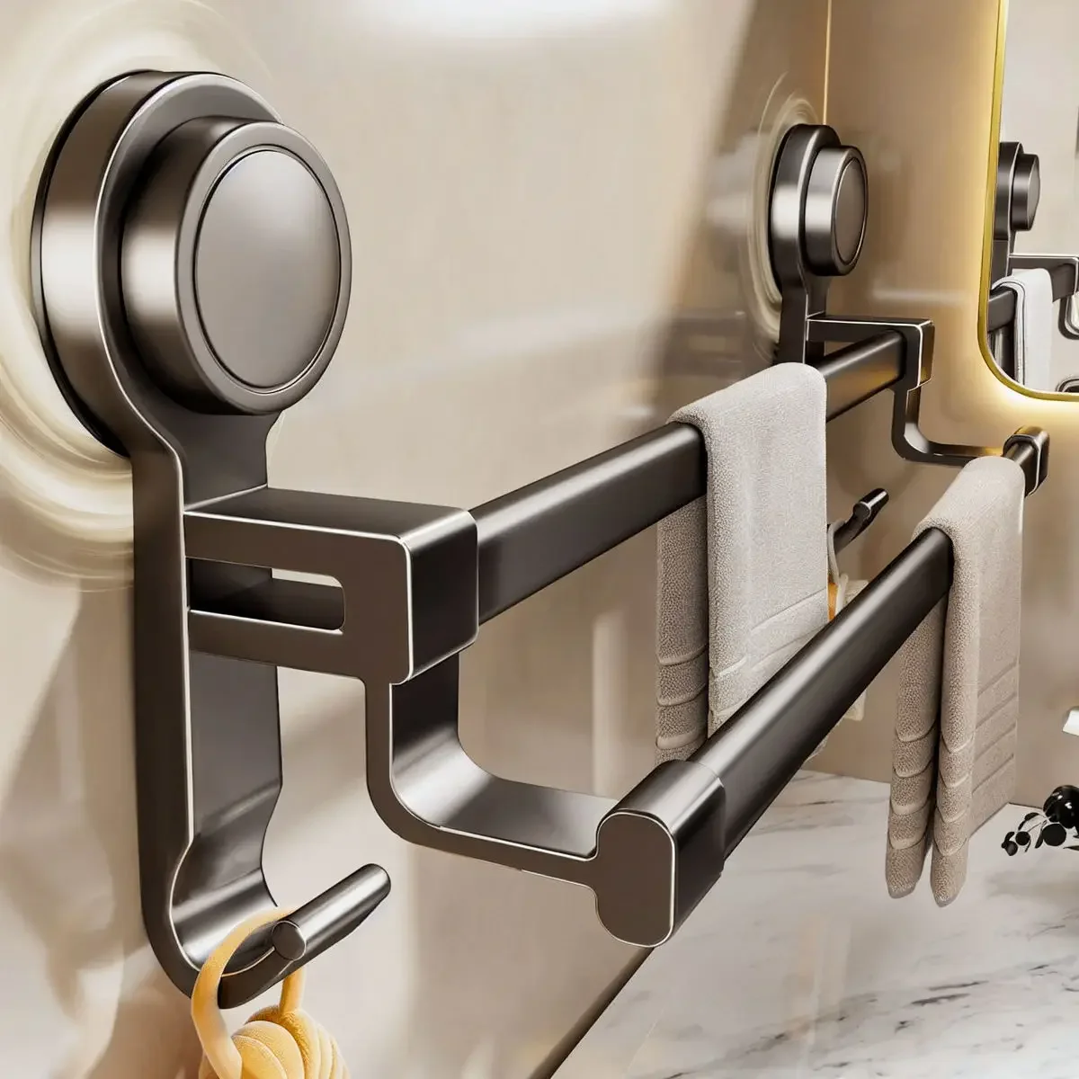 Premium Space Aluminum Suction Cup Towel Rack Hole-Free Wall Mounted Bathroom Bath Towel Holder Storage Bar Organizer
Premium Space Aluminum Suction Cup Towel Rack Hole-Free Wall Mounted Bathroom Bath Towel Holder Storage Bar Organizer