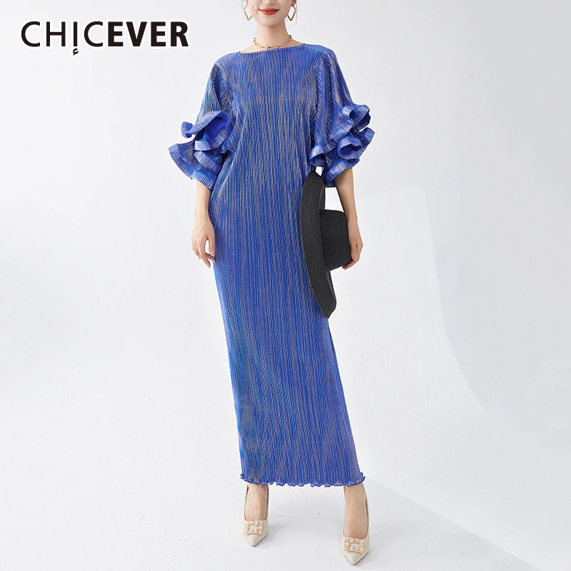 CHICEVER элегантное платье для женщин с круглым вырезом и рукавами-лепестками, тонкие, с высоким дизайном, темпераментные вечерние длинные платья, стиль женской одежды
CHICEVER элегантное платье для женщин с круглым вырезом и рукавами-лепестками, тонкие, с высоким дизайном, темпераментные вечерние длинные платья, стиль женской одежды