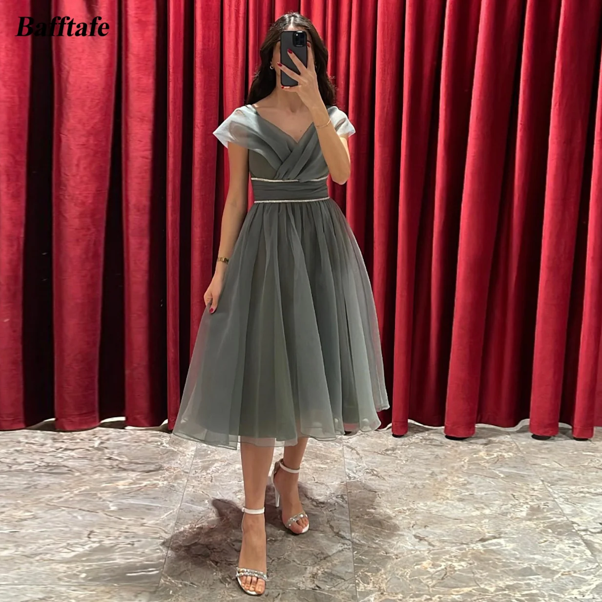 Gray A Line Short Prom Dresses Organza Cap Sleeves Midi Homecoming Party Gowns Tea-Length Women Formal Special Wear Outfits 2023
Gray A Line Short Prom Dresses Organza Cap Sleeves Midi Homecoming Party Gowns Tea-Length Women Formal Special Wear Outfits 2023
