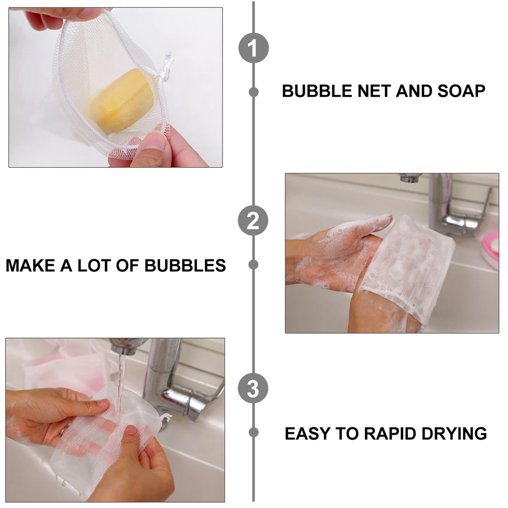 30pcs Soap Bag Mesh Pouch Travel Holder Drawstring Foaming Net Portable Storage Bathing Exfoliating Gloves Skin Cleansing Pore
30pcs Soap Bag Mesh Pouch Travel Holder Drawstring Foaming Net Portable Storage Bathing Exfoliating Gloves Skin Cleansing Pore