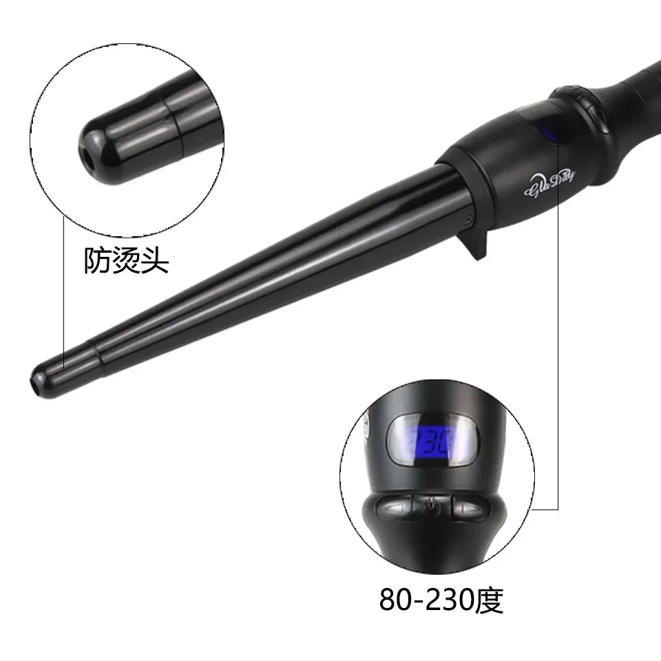 High quality LCD Display Tapered Curling Wand 19mm Egg Roll Big Wave Pear Flower Hair Curler Heat Resistant
High quality LCD Display Tapered Curling Wand 19mm Egg Roll Big Wave Pear Flower Hair Curler Heat Resistant