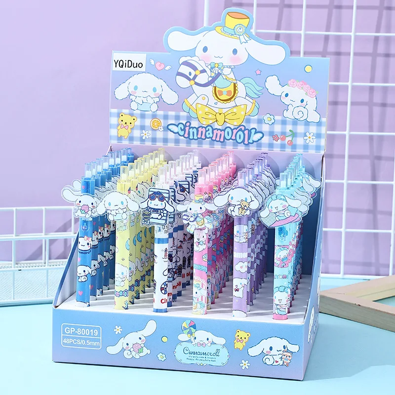 48 pcs/lot Sanrio Kawaii Cinnamoroll Press Gel Pen Cute 0.5mm Black Ink Signature Pens Promotional Gift Office School Supplies
48 pcs/lot Sanrio Kawaii Cinnamoroll Press Gel Pen Cute 0.5mm Black Ink Signature Pens Promotional Gift Office School Supplies
