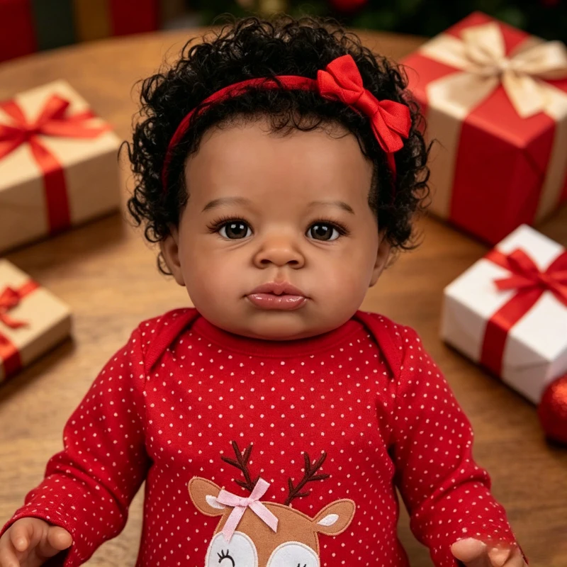 48CM Soft Body Reborn Baby Doll 100% Handmade Dark Skin Lanny Collectible Doll
48CM Soft Body Reborn Baby Doll 100% Handmade Dark Skin Lanny Collectible Doll
