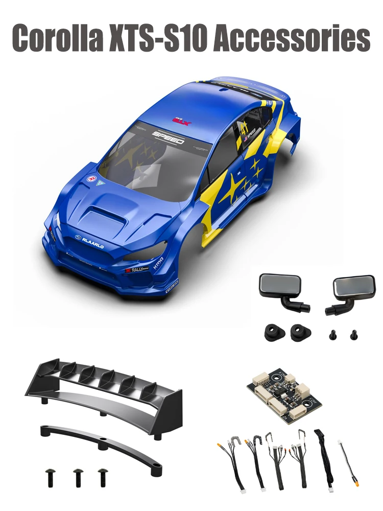 Комплект аксессуаров для Corolla XTS-S10: Детали имитации кузова, заднее антикрыло, сборка кузова, блок фар
Комплект аксессуаров для Corolla XTS-S10: Детали имитации кузова, заднее антикрыло, сборка кузова, блок фар