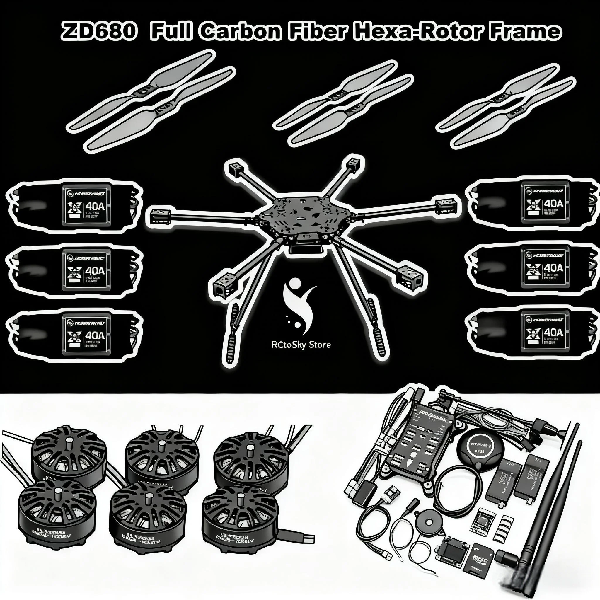 HanNiu ZD680, полностью углеродное волокно, шестиротор, складной рычаг, комплект рамы для гексакоптера для радио PIXHAWK 2.4.8 с неразовым шасси 
HanNiu ZD680, полностью углеродное волокно, шестиротор, складной рычаг, комплект рамы для гексакоптера для радио PIXHAWK 2.4.8 с неразовым шасси