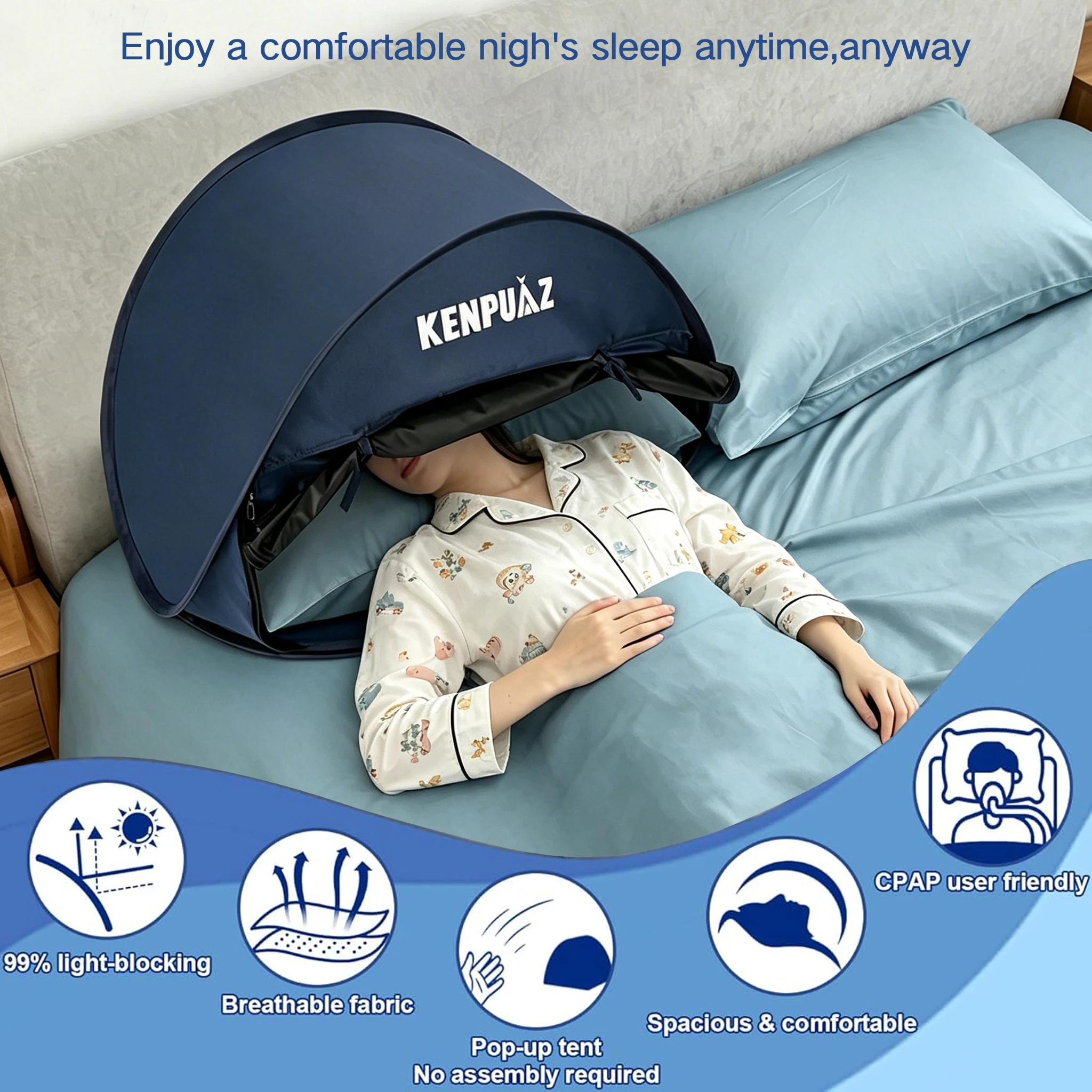 Pop-Up Blackout Sleep Tent for Head - Light-Blocking for Nightshift, Dorms, Travel, Naps & Sunbathing
Pop-Up Blackout Sleep Tent for Head - Light-Blocking for Nightshift, Dorms, Travel, Naps & Sunbathing