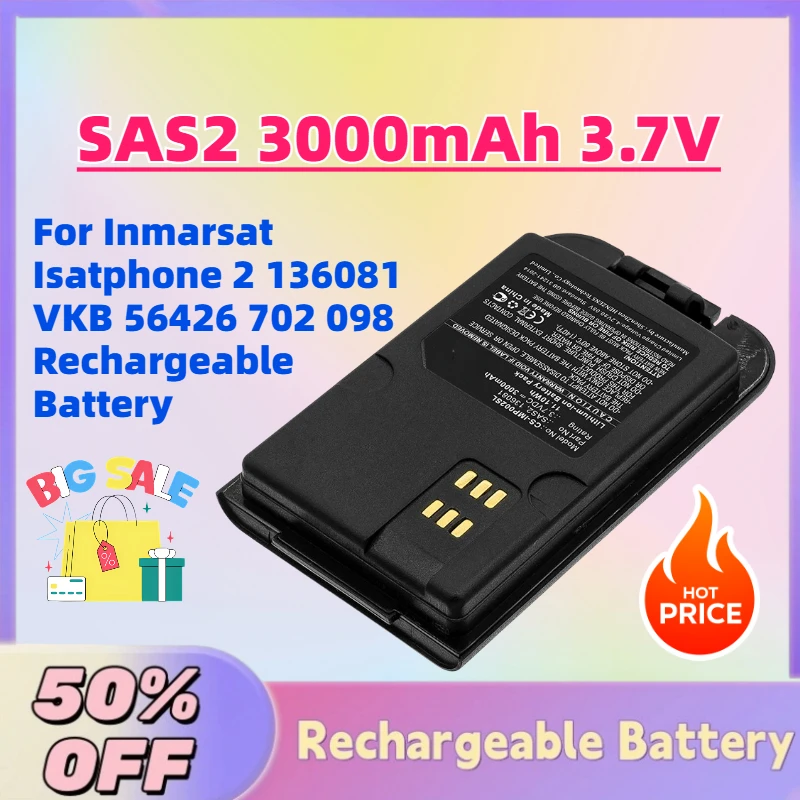 In Stock SAS2 3000mAh 3.7V Li-ion Replacement Battery for Inmarsat Isatphone 2 136081 VKB 56426 702 098 Rechargeable Battery
In Stock SAS2 3000mAh 3.7V Li-ion Replacement Battery for Inmarsat Isatphone 2 136081 VKB 56426 702 098 Rechargeable Battery
