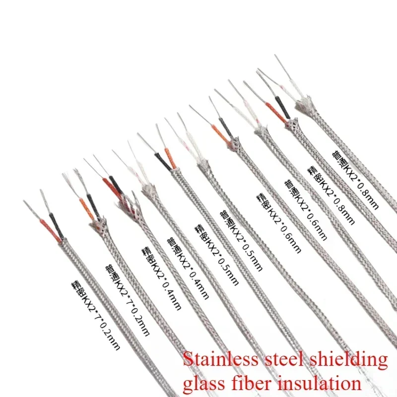 KX type stainless steel shielded thermocouple wire glass fiber braided, temperature sensing wire high precision
KX type stainless steel shielded thermocouple wire glass fiber braided, temperature sensing wire high precision