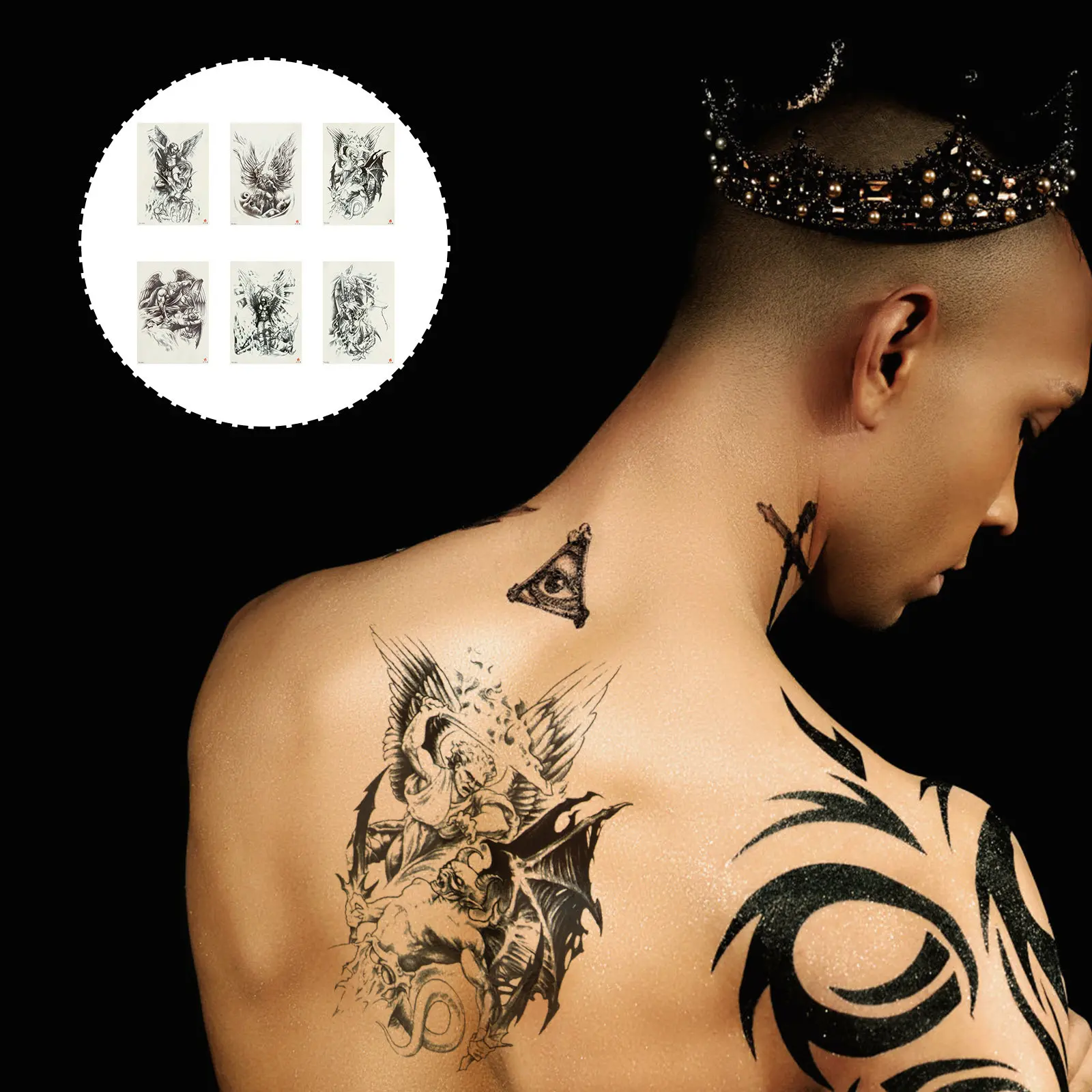 6pcs Temporary Angel Devil Tattoos Waterproof Tattoos Stickers Stickers Body Face Neck Environmental Decals Safe Skin
6pcs Temporary Angel Devil Tattoos Waterproof Tattoos Stickers Stickers Body Face Neck Environmental Decals Safe Skin