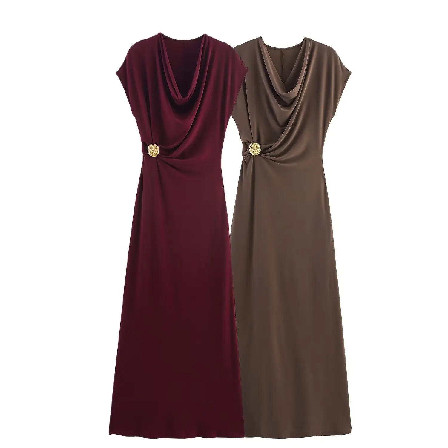 Chic Elegant Long Dresses Ruched Fashion Midi Dress Women 2025 New Party Dresses For Women Pleated Summer Dress
Chic Elegant Long Dresses Ruched Fashion Midi Dress Women 2025 New Party Dresses For Women Pleated Summer Dress 