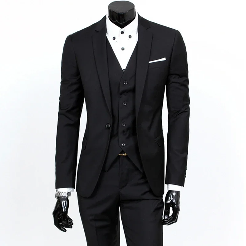 Jacket Vest Pants 2023 Men's Slim Fit Business Three Piece Suits Male Groom Party Dress Man Wedding Blazers Dress 3 Pcs Sets
Jacket Vest Pants 2023 Men's Slim Fit Business Three Piece Suits Male Groom Party Dress Man Wedding Blazers Dress 3 Pcs Sets