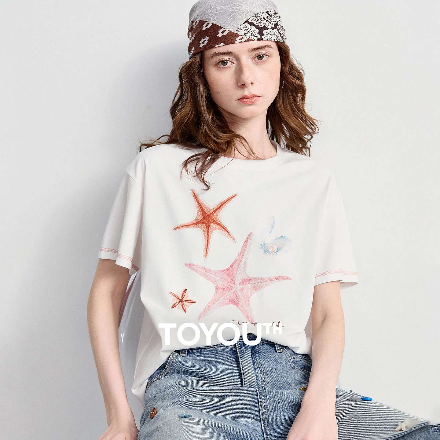 TOYOUTH Women Sorona Cooling Antibacterial T-Shirt 2026 Summer New Starfish Print Vacation Style Drop Shoulder Pullover Tops
TOYOUTH Women Sorona Cooling Antibacterial T-Shirt 2026 Summer New Starfish Print Vacation Style Drop Shoulder Pullover Tops