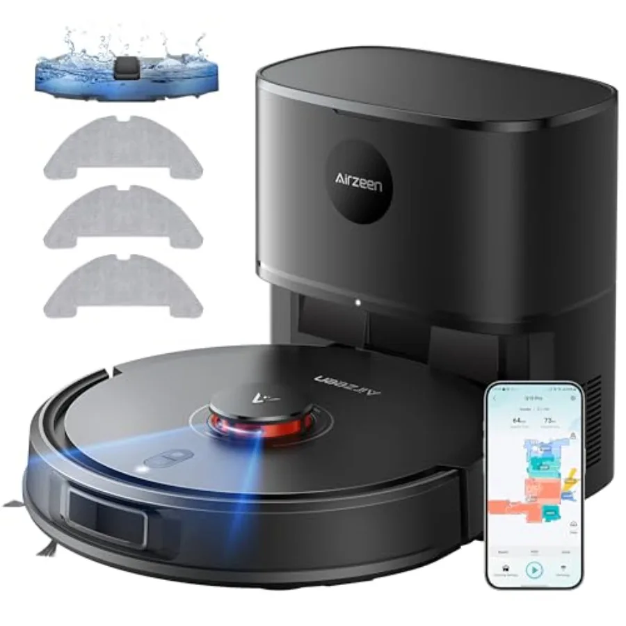 Robot Vacuum and Mop, Self-Emptying Robot Vacuum Cleaner with 6000Pa Suction, Laser Navigator with Smart Mapping Robotic Vacuum
Robot Vacuum and Mop, Self-Emptying Robot Vacuum Cleaner with 6000Pa Suction, Laser Navigator with Smart Mapping Robotic Vacuum