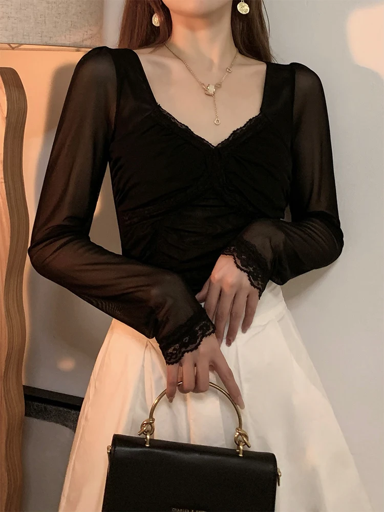 Женская весенняя футболка Pure Desire с глубоким V-образным вырезом, длинным рукавом, кружевом и высокой талией, в стиле Spicy Girl
Женская весенняя футболка Pure Desire с глубоким V-образным вырезом, длинным рукавом, кружевом и высокой талией, в стиле Spicy Girl