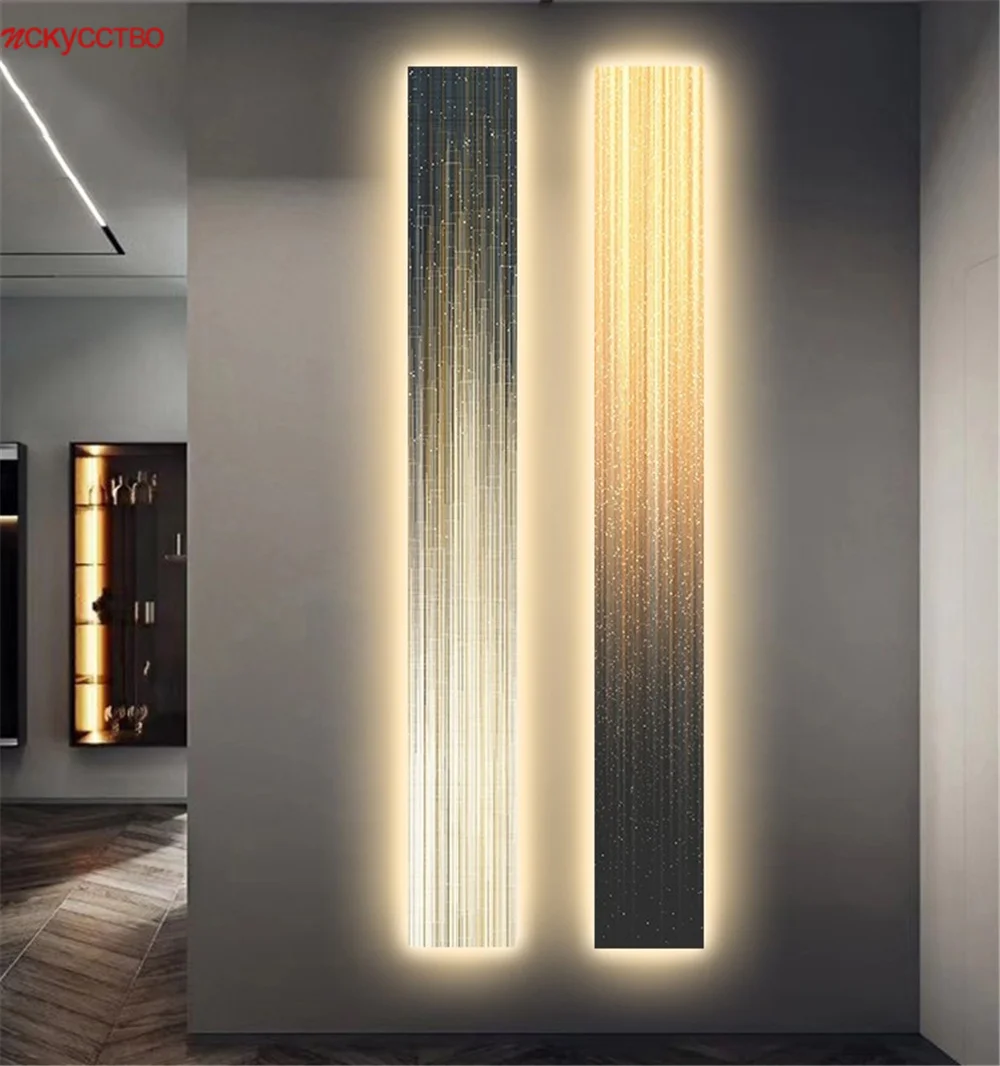 Modern Luxury Led Painting Long Mural Wall Lamp Living Room Sofas Stairs Loft Decor Aisle Hanging Picture Indoor Night Lights
Modern Luxury Led Painting Long Mural Wall Lamp Living Room Sofas Stairs Loft Decor Aisle Hanging Picture Indoor Night Lights