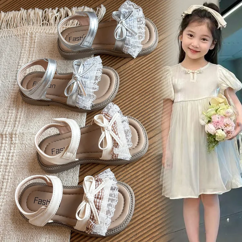 Girls Baby Open-toed Sandals Summer New Children's Lace Bow Kids Princess Shoes
Girls Baby Open-toed Sandals Summer New Children's Lace Bow Kids Princess Shoes