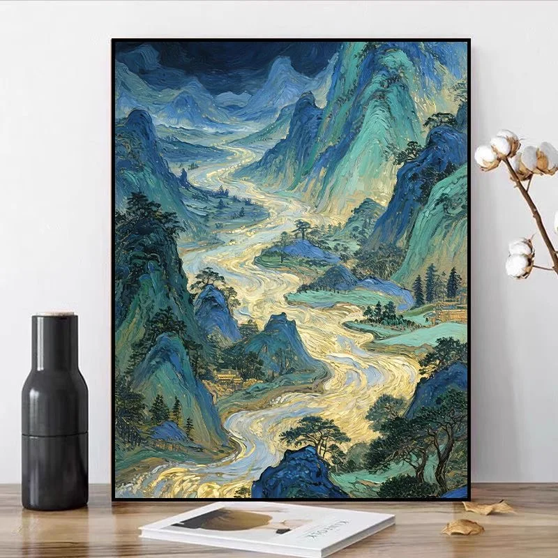 A-0070 Hand Painted Landscape Oil Painting on Canvas, Mountain Lake Scenery, Wall Art Decor
A-0070 Hand Painted Landscape Oil Painting on Canvas, Mountain Lake Scenery, Wall Art Decor