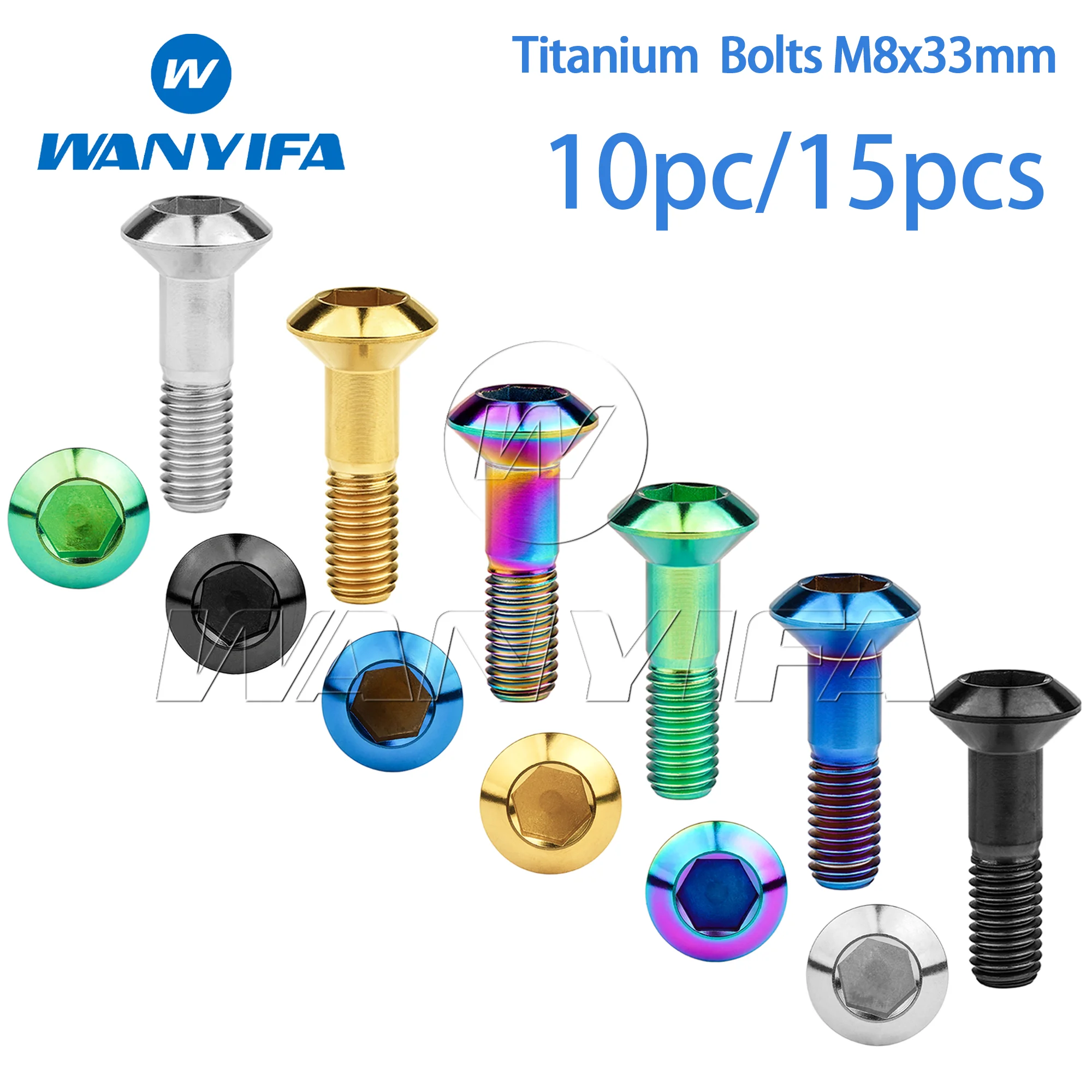 Wanyifa Titanium Bolts M8x33mm Hexagon Head for Motocross Sprocket Rear Disc Sprocket Fasteners 10pcs/15pcs
Wanyifa Titanium Bolts M8x33mm Hexagon Head for Motocross Sprocket Rear Disc Sprocket Fasteners 10pcs/15pcs