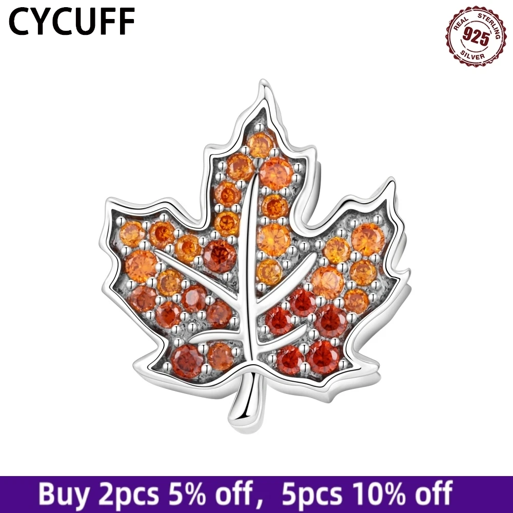 CYCUFF 2025 New 925 Sterling Silver Autumn Maple Leaf Charms Beads Fit Bracelets DIY Party Decoration Fine Jewelry Accessories
CYCUFF 2025 New 925 Sterling Silver Autumn Maple Leaf Charms Beads Fit Bracelets DIY Party Decoration Fine Jewelry Accessories