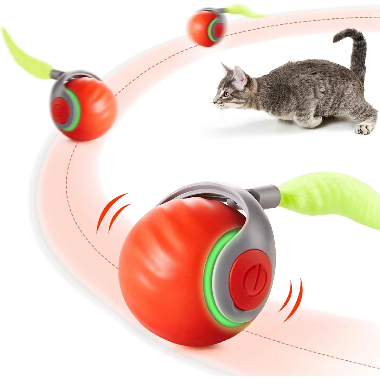 Interactive Cat Toy with Feather Tail, Rechargeable Rolling Ball for Indoor Cats Exercise, Smart Kitten Toy with Motion Sensor
Interactive Cat Toy with Feather Tail, Rechargeable Rolling Ball for Indoor Cats Exercise, Smart Kitten Toy with Motion Sensor